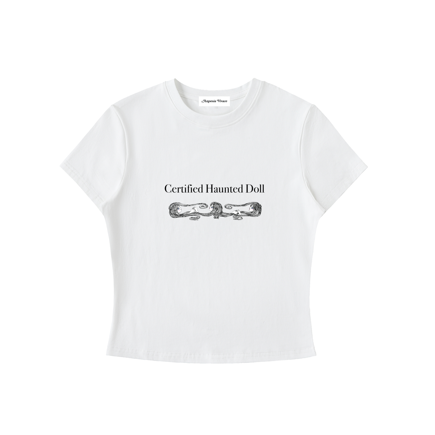 Certified Haunted Doll - Bodycon Crewneck Tee