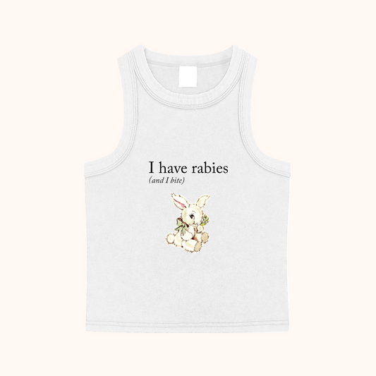 I Have Rabies Snow Washed Tank Top