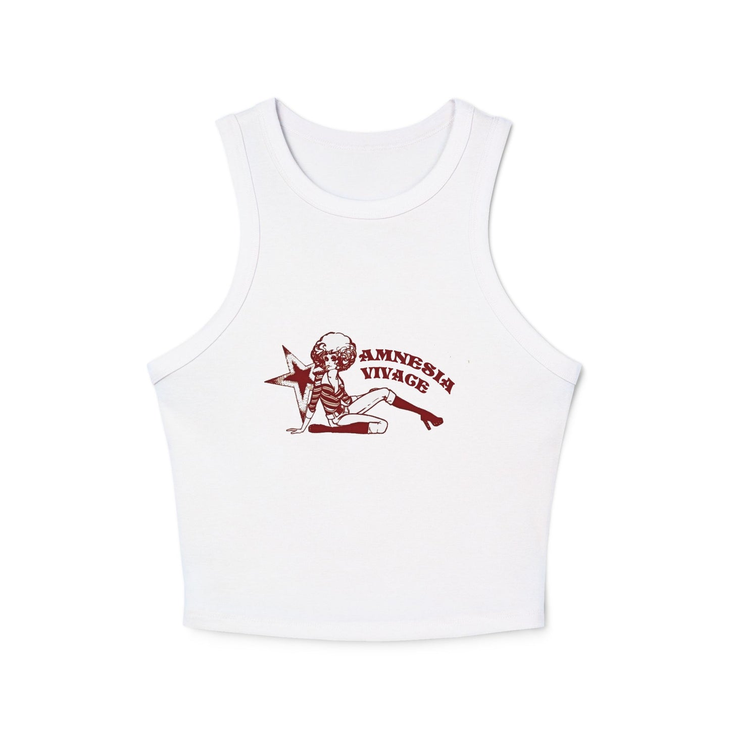 Amnesia Vivace Micro Rib Racer Tank Top