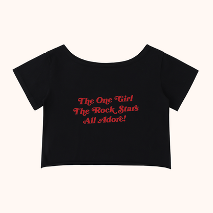 The One Girl the Rock Star All Adore! Off-Shoulder T-Shirt