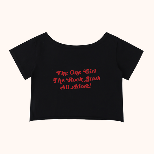The One Girl the Rock Star All Adore! Off-Shoulder T-Shirt