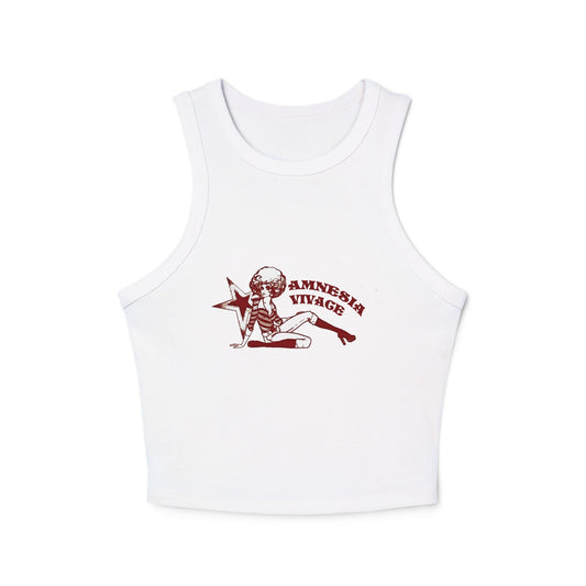 Amnesia Vivace Micro Rib Racer Tank Top