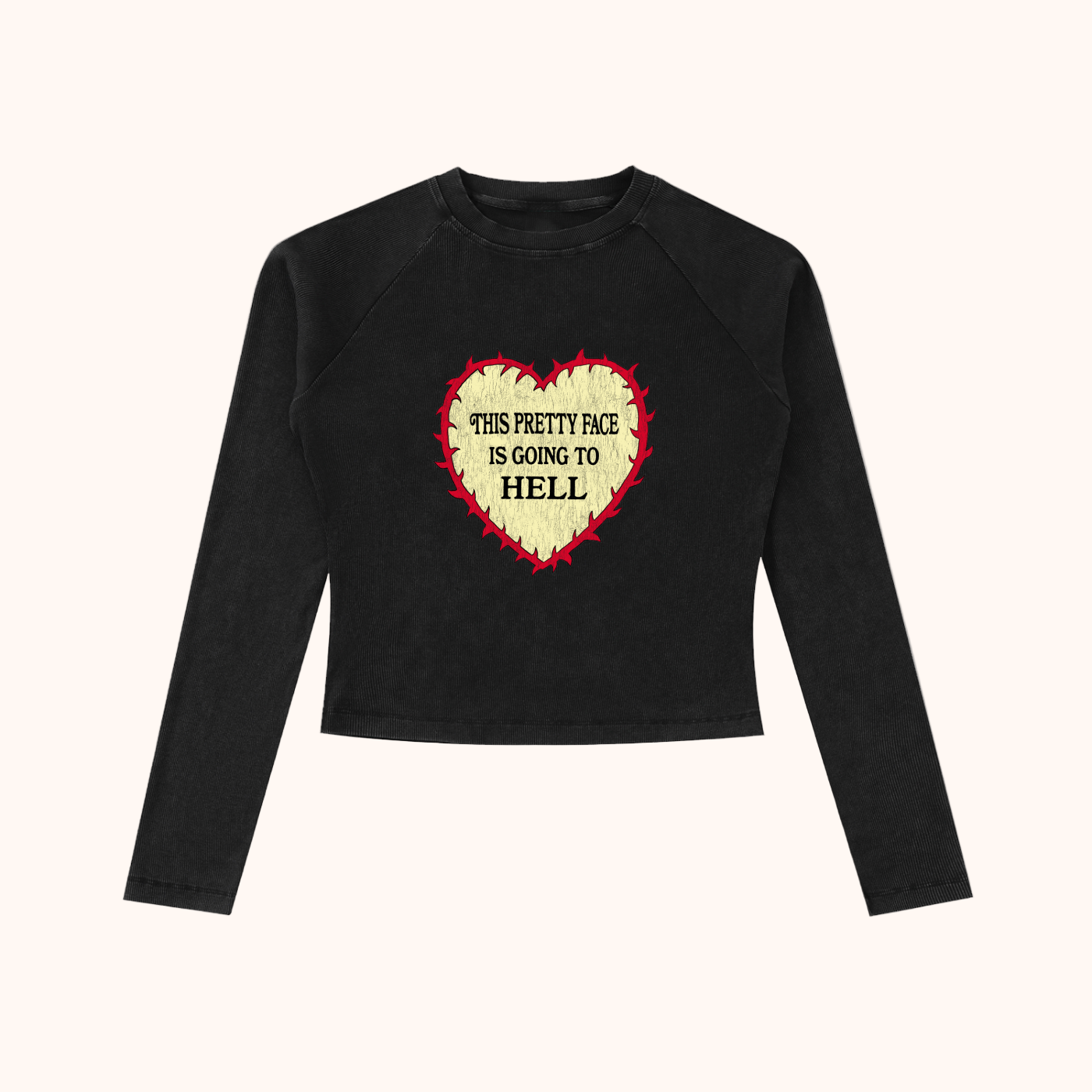 My Pretty Face is Going to Hell - Raglan Long Sleeve T-Shirt