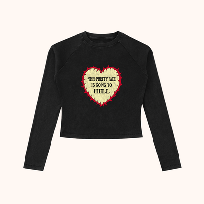 My Pretty Face is Going to Hell - Raglan Long Sleeve T-Shirt