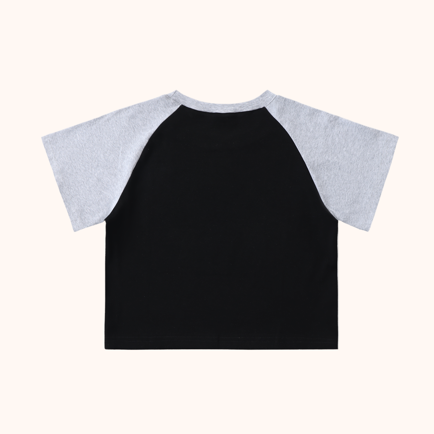 Color-Blocked Raglan Sleeve Crop Top