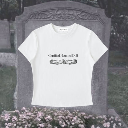Certified Haunted Doll - Bodycon Crewneck Tee