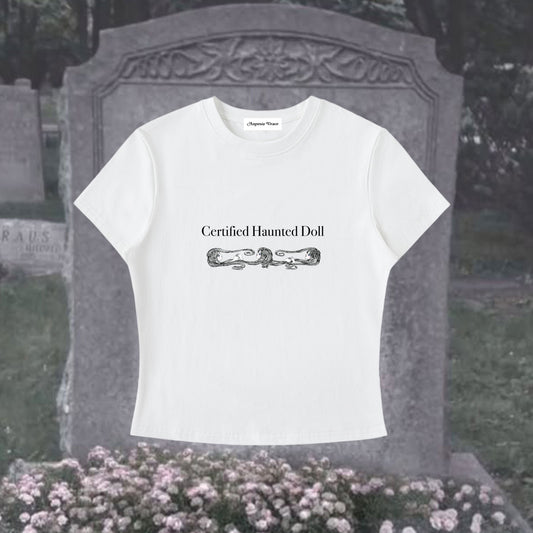 Certified Haunted Doll - Bodycon Crewneck Tee
