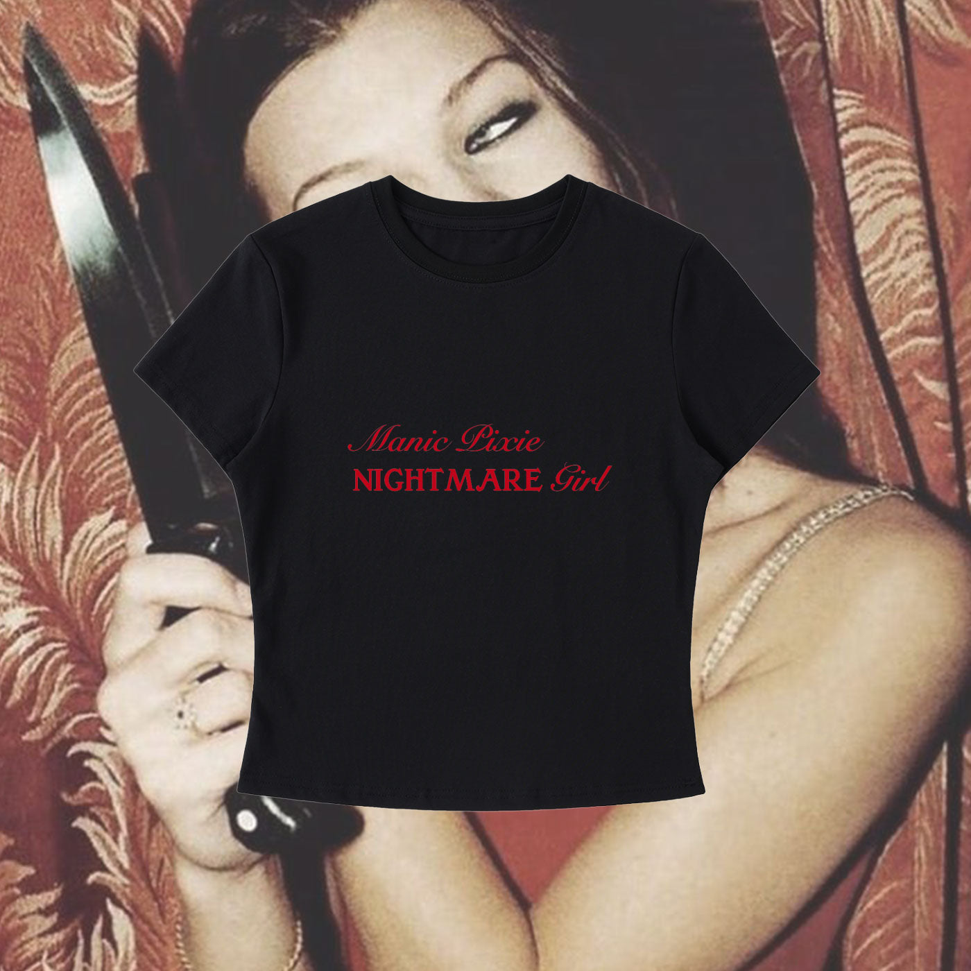 Manic Pixie Nightmare Girl - Bodycon Crewneck Tee