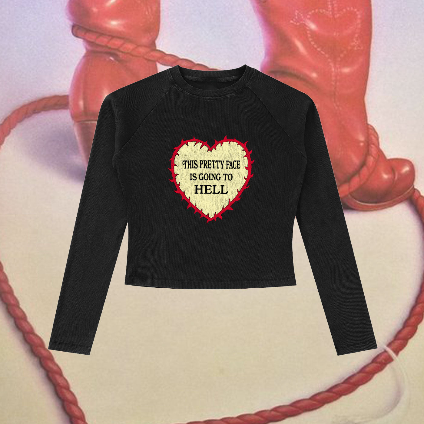 My Pretty Face is Going to Hell - Raglan Long Sleeve T-Shirt