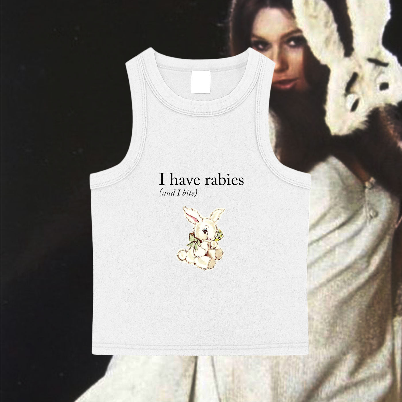 I Have Rabies Snow Washed Tank Top