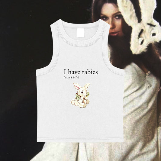 I Have Rabies Snow Washed Tank Top