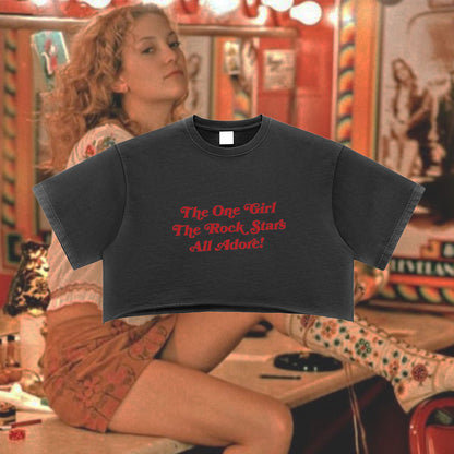 The One Girl All the Rockstar Adore! - Snow Washed 80s Crop Tee