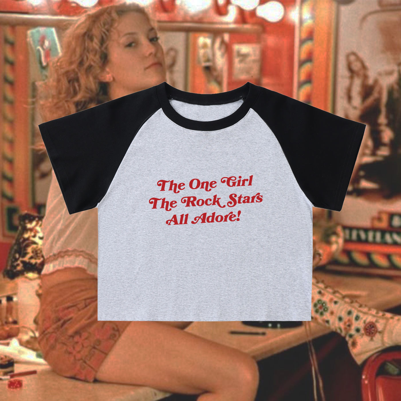 The One Girl All the Rockstar Adore! - Raglan Sleeve Tee